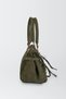 Women's Savana Khaki Suede Studded Tassel Zipper Detailed Cross Strap Lined Shoulder Bag - 3