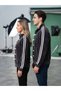 Unisex Chinese Buttoned Lace-Up Sleeves Striped Zippered Cardigan Coat - 2
