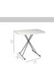 Living Accents Steel Frame Foldable Rectangular Table, White - 3