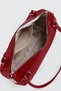 Women's Emerald Red Shiny Faux Leather Crossbody Zippered Lined Bowling Shoulder Bag - 7