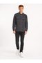 Men's Anthracite Shirt Collar Relax Fit Coat