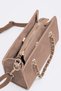 Women's Spruce Dark Mink Suede Chain Handle 3-Compartment Crossbody Lined Box Hand and Shoulder Bag