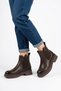 Serlen women's classic everyday boots with double elastic, coffee leather - 5