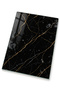 Black Gold Veined Marble Patterned Tempered Glass Cutting Board 25X35 cm