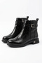 Feran side buckle crocodile detail women's boot - black crocodile - 4