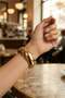Gold Color Brass Vintage Thick Handcuff Bracelet Tg27Bb8864 - 2