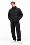 Men's Black Stand-up Collar Puffer Coat - 3