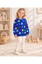 Baby Girl & Child Butterfly and Patterned Crew Neck Stretchy Knit Sweater - 4