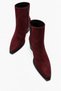 Wanise Women's Genuine Leather Cowboy Boots Burgundy Suede - 5