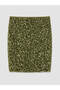 Peak New Season Khaki Zipper-Front Sequin Mini Skirt