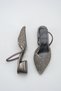 Women's Enju Short Heeled Broken Glass Stone Shoes - Platinum - 5