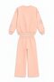 Salmon Girls' Sequin Patterned Crew Neck Wide Leg Tracksuit Set 25034 - 4