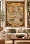 Ancient Greece Aegean Map Compass Vintage Digital Printed Stain Resistant Washable Fabric Wall Covering Wall Tapestry Decorative Tapestry - 2