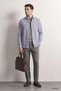 Slim Fit Navy Blue Striped Shirt - 8