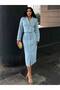 Women's Chanel Fabric Buttoned Blouse and Skirt Two-Piece Set - 3