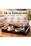 Liva Multi-Purpose Tray Black Presentation Tray – Decorative Coffee and Catering Tray with Silver Handles 35X20 cm - 3