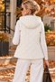 New Season Women's Quilted Embroidered Plaid Lined Fiber Hooded Vest - 3
