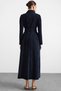 Soft Touch Large Size Overcoat with Handkerchief Collar Embroidery Detail Dark Blue 6925 - 5
