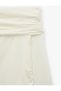 Slim Fit Draped Long Sleeve Wool Blend Off-Shoulder Blouse - 3