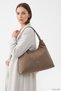 Women's Mink Suede Long Strap Hand and Shoulder Bag - 2