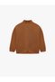 Raised Collar Half-Zip Long Sleeve Oversize Sweatshirt - 4