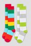 Women's 2-Pack Knee-Length Striped Long Socks – Colorful and Sporty
