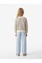 Long Sleeve Crew Neck Sequined Striped Knit Sweater - 3