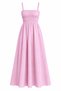 Pink Elastic Waist Detail Strap Dress - 2Y2310