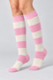 Women's 2-Pack Knee-Length Striped Long Socks – Colorful and Sporty - 3