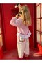 Girl's Pink Striped Ruffle Shirt and Ecru Wide-Leg Pants 2-Piece Set - 4
