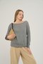 Sisu Boat Neck t Sleeve Gray Knitwear Sweater - 4