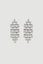 Knitted Look Dangle Earrings - Silver - 2