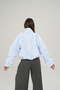 Positano Drawstring Detail Blue Bomber Jacket - 5