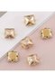 Glass Stone with Case - 8*8 mm Square Gold Case Champagne Yellow (50 Pcs)