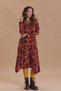 Print Long Sleeve Asymmetrical Cut Winter Women's Dress - 3
