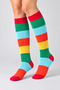 Women's 2-Pack Knee-Length Striped Long Socks – Colorful and Sporty - 2