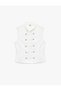 Slim Fit Scuba Fabric Stand-Up Mandarin Collar Decorated Buttoned Vest - 5