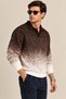 Men's Polo Collar Buttonless Gradient Patterned Knitwear Sweater Regular Fit Long Sleeve - 3