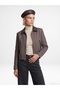 60830 Leather Detailed Crop Jacket - 3