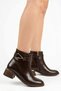 Women's Elegant Brown Buckle Detailed 6 cm Thick Heeled Zippered Boots - 2