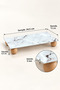 Nero Marble Black Marble Patterned Decorative Presentation Stand with Wooden Legs, Kitchen Bathroom Countertop Organizer 24.5 × 12 cm - 2