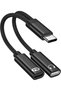 محول USB C 2 في 1 لسماعات الرأس والشحن لأجهزة أندرويد مع دونجل Aux