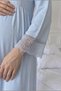 Elarina Lace and Satin Piping Detailed Buttoned Maternity and Postpartum Nightgown - 6