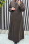 Women's Clothing Plus Size Full Length Cashmere Coat with Stone Collar and Hidden Buttons - 5
