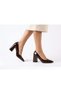 Women's Starlight Brown 7 cm Square Thick Heeled Shoes - 2