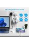 محول متعدد المنافذ مع منفذ USB-C، محول مزدوج للمقبس البريطاني، وصلة تمديد قصيرة بطول 5 سم، تصميم مدمج للتثبيت على الحائط - 2