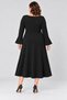 Plus Size Square Neck Flounce Sleeve Viscose Dress - 3