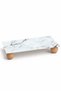 Nero Marble Black Marble Patterned Decorative Presentation Stand with Wooden Legs, Kitchen Bathroom Countertop Organizer 24.5 × 12 cm - 4
