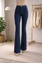 Dark Blue Spanish Flare Jeans High Power Lycra Denim Pants - 5