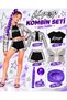 Kpop Huntrix Rumi Costume - Leather Jacket - Shorts - Crop T-Shirt - Purple Light Rumi Hair - Purple Hair Powder - Face Stone - 6-Piece Set Birthday Party Wedding Girl's Jacket